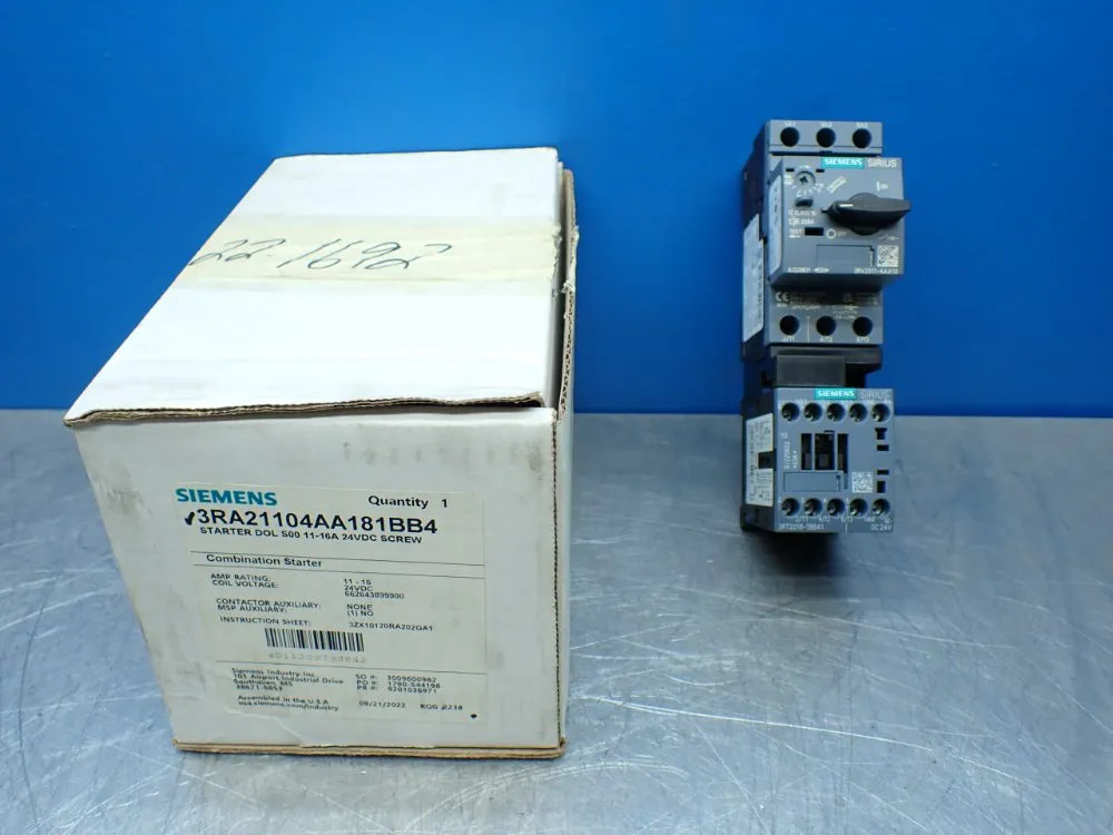 SIEMENS COMBINATION STARTER 3RA21104AA181BB4
