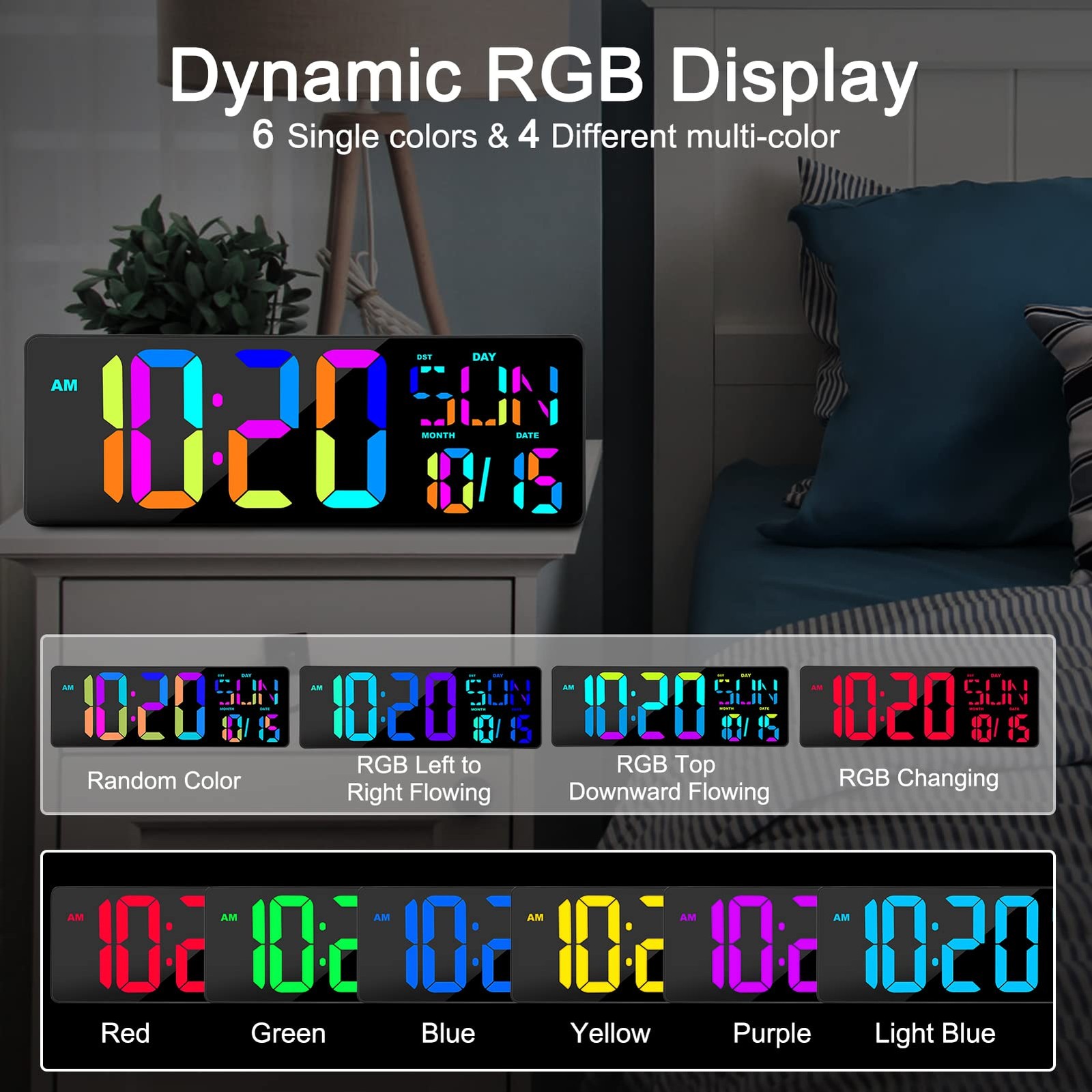 Large Digital Wall Clock with Remote Control, 17 Inch LED Large Display Count...