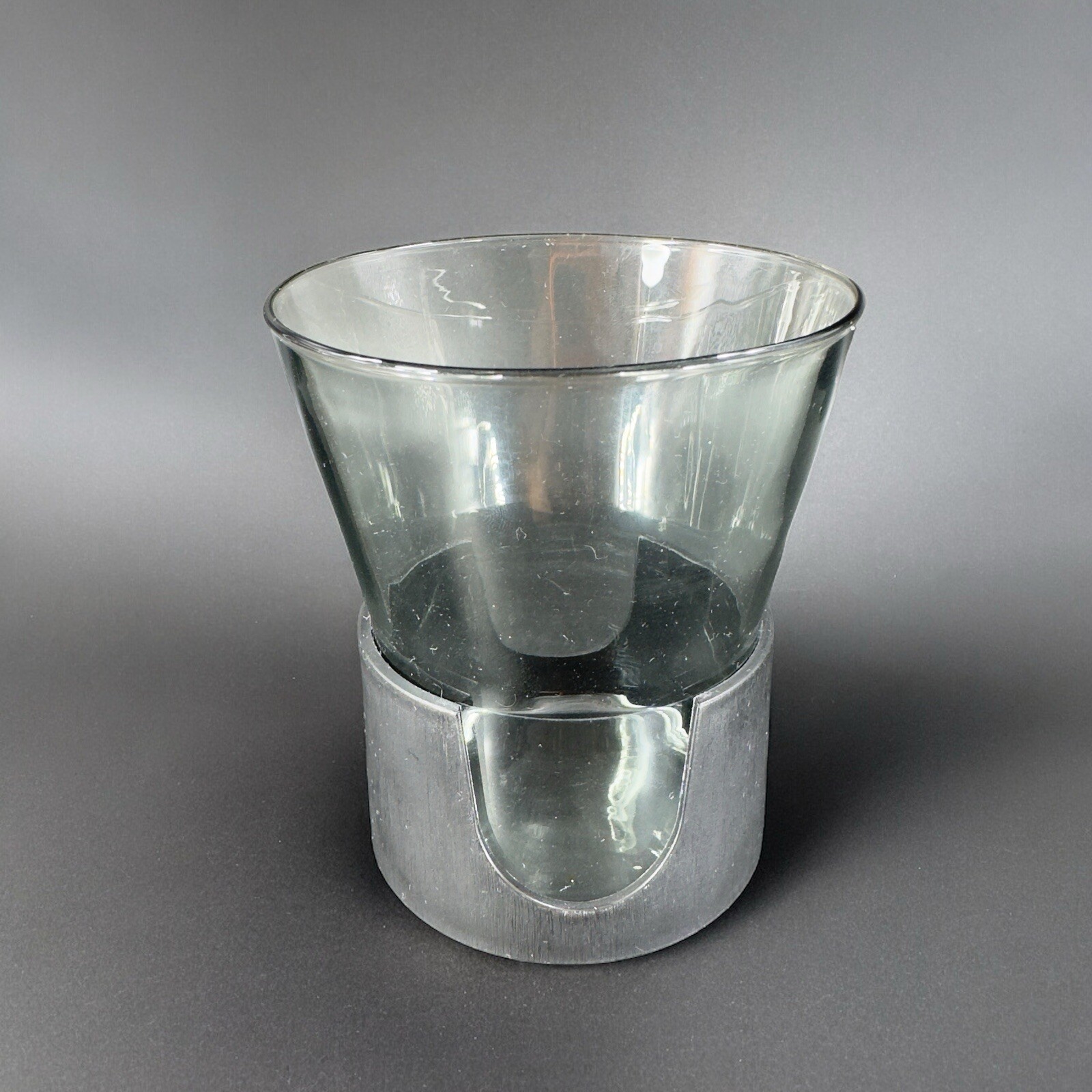 1970s MCM Retro Glas Snap by Corning Black Smokey Gray Glasses Vintage Mug 1 Cup