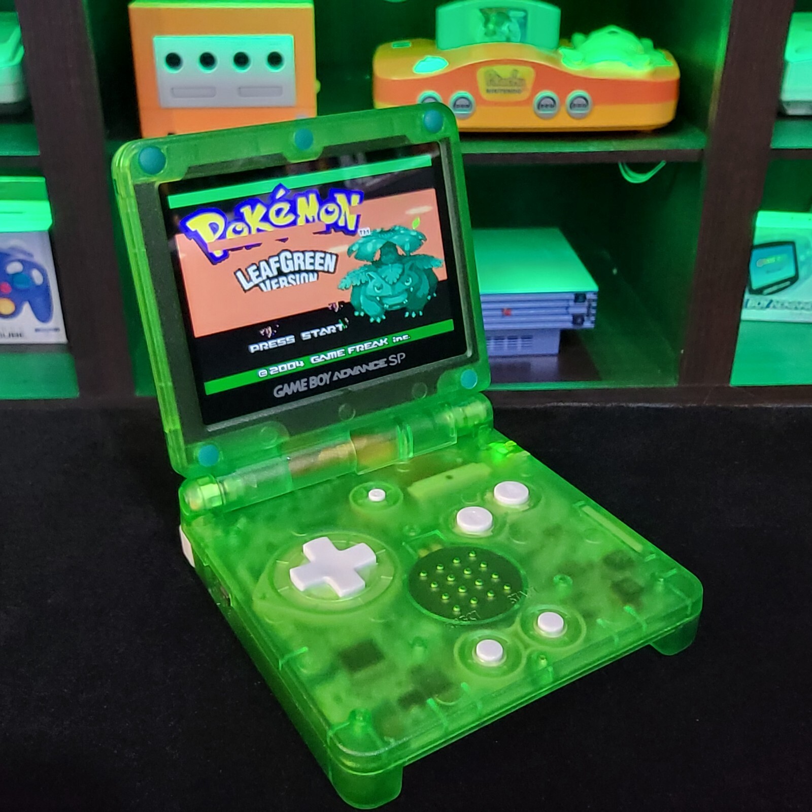 Lime Green Nintendo Game Boy Advance GBA SP IPS Adjustable Brightness