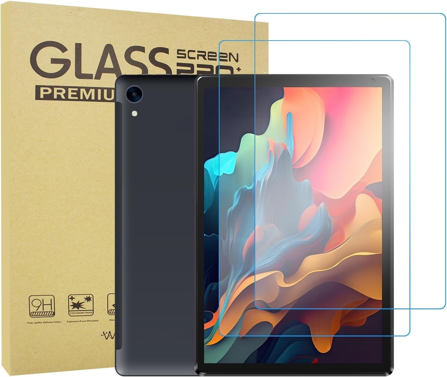 2 PACK Glass Screen Protector for C107 / OC101 / D10A / EP103A 10.1 inch Tablet
