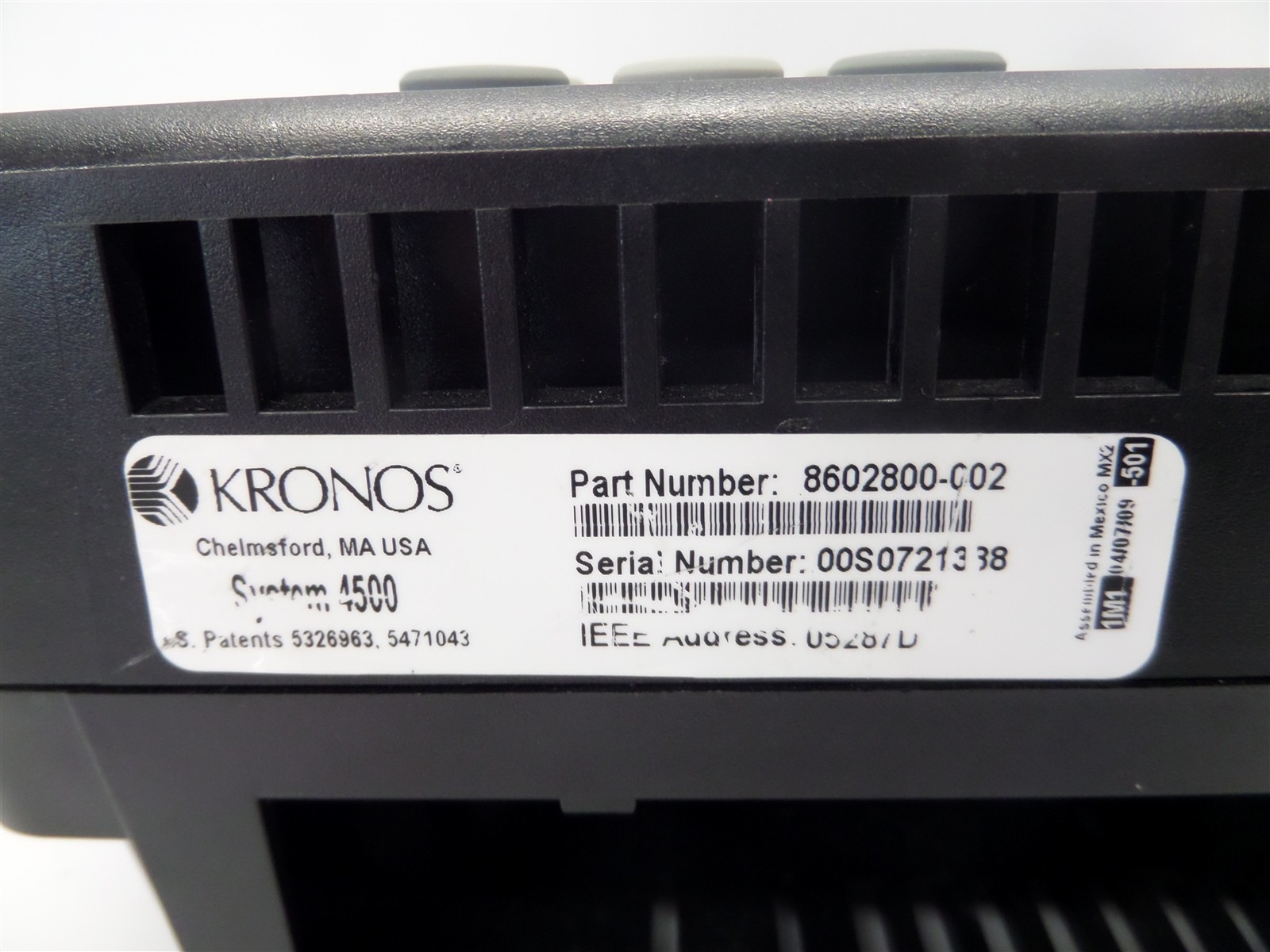 Kronos 4500 Digital Time Clock System 8602800-002 - Missing Boards