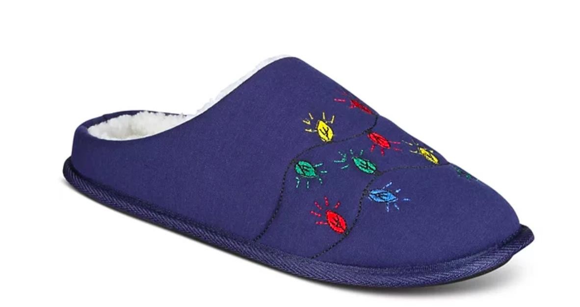 Club Room Men's Holiday Lights Slippers S 6 - 7 NEW $30 100176726MN