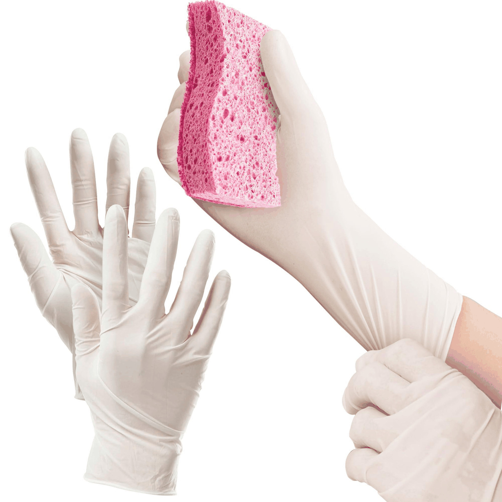 White Latex Gloves X Large Pack of 100 Non Medical Latex Disposable Gloves