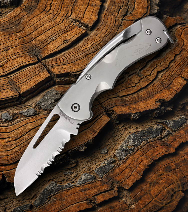 Myerchin Generation 2 Folding Knife Stainless Steel Blade Titanium Handle A377P