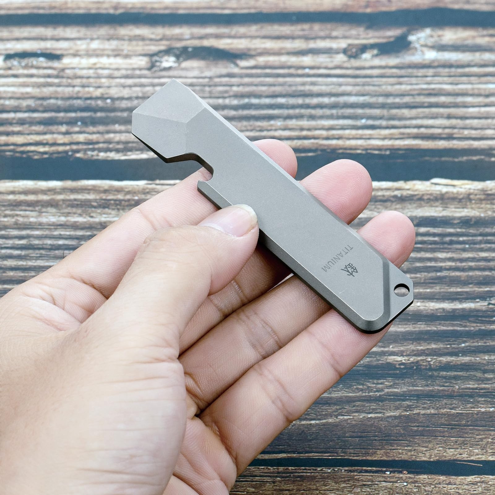 BANG TI Titanium EDC Pry Bar with Bottle Opener Function Portable Multi Gray