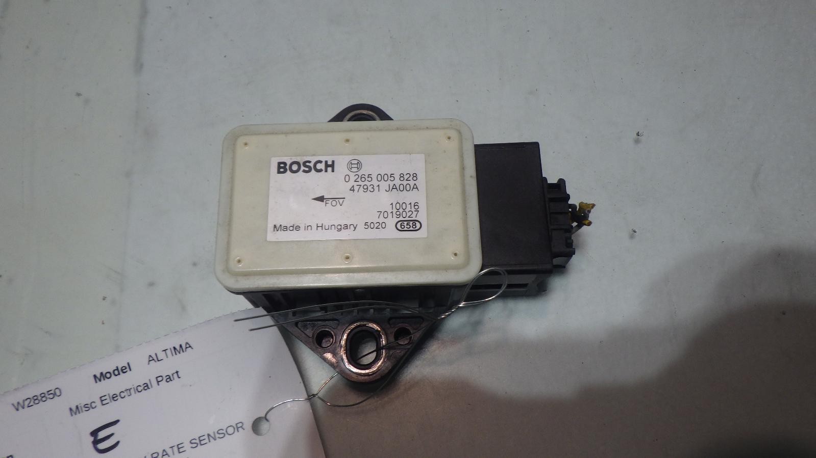 10 NISSAN ALTIMA Yaw Rate Sensor Gravity Sensor 47931JA00A