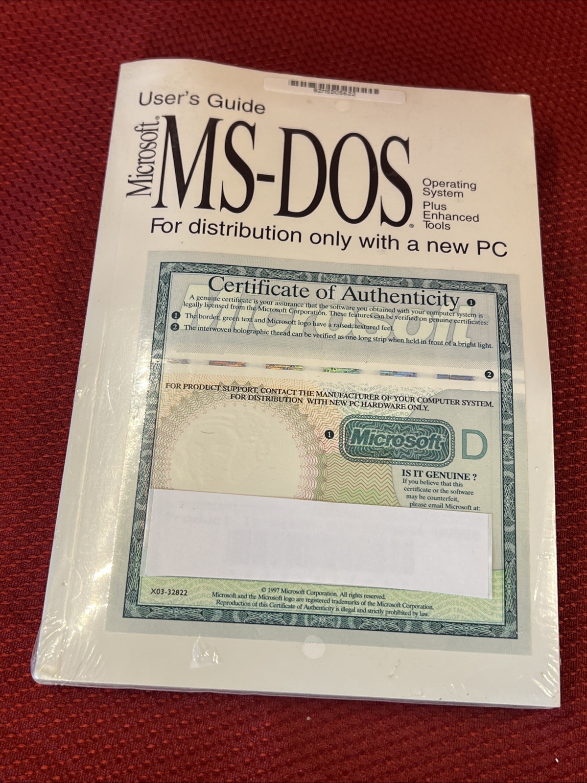 Genuine: Microsoft MS-DOS 6.22 Full Version with 3.5 disks & COA New Sealed!