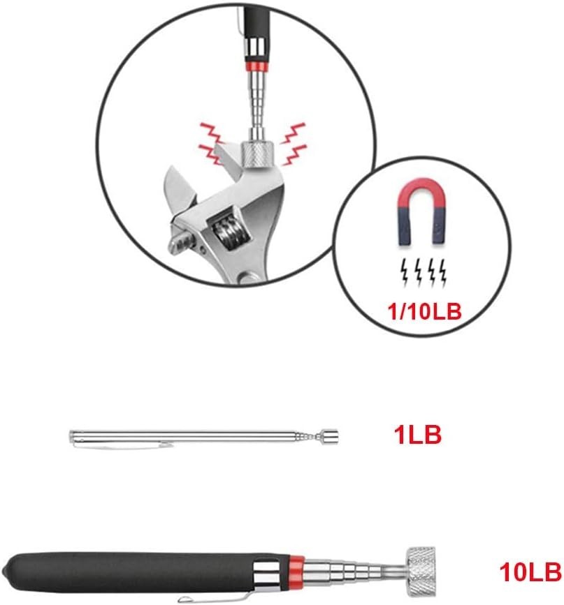 Telescoping Magnet, Pick-Up Tool Retrieving, Inspection Mirror, Bendable Spring.