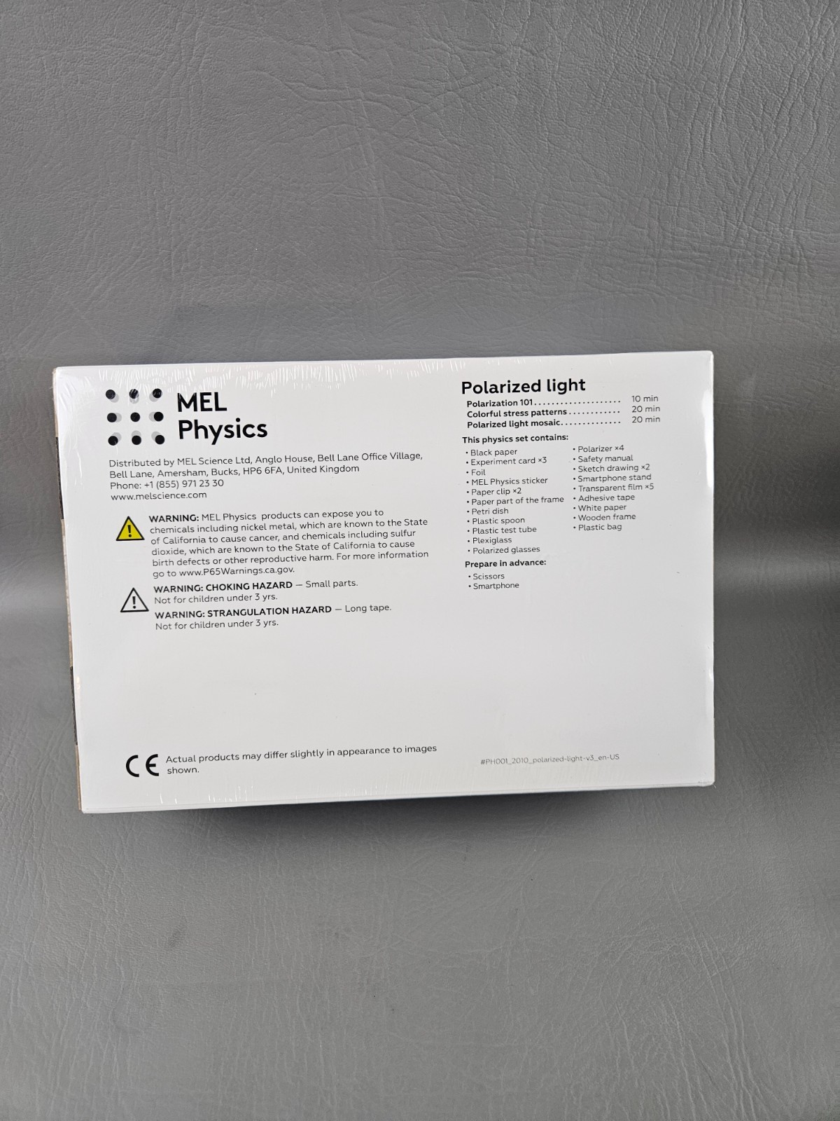 Mel Science Chemistry Polarized Light Sealed Ages 10+