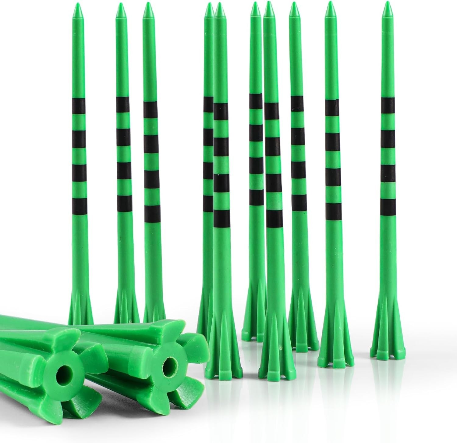Extra Long Golf Tees Plastic 4 Inch or 5 Inch 30 Pack, 5 Prong Unbreakable & Con