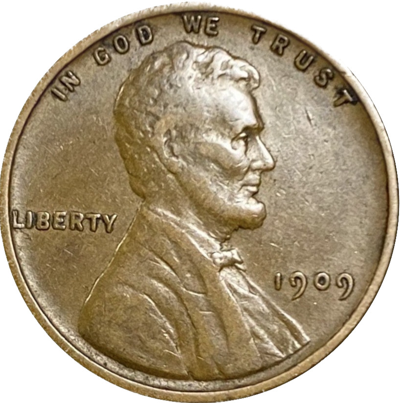1909 P Lincoln Wheat Cent Fine-Very Fine (F-VF) Condition 1st Year Coin