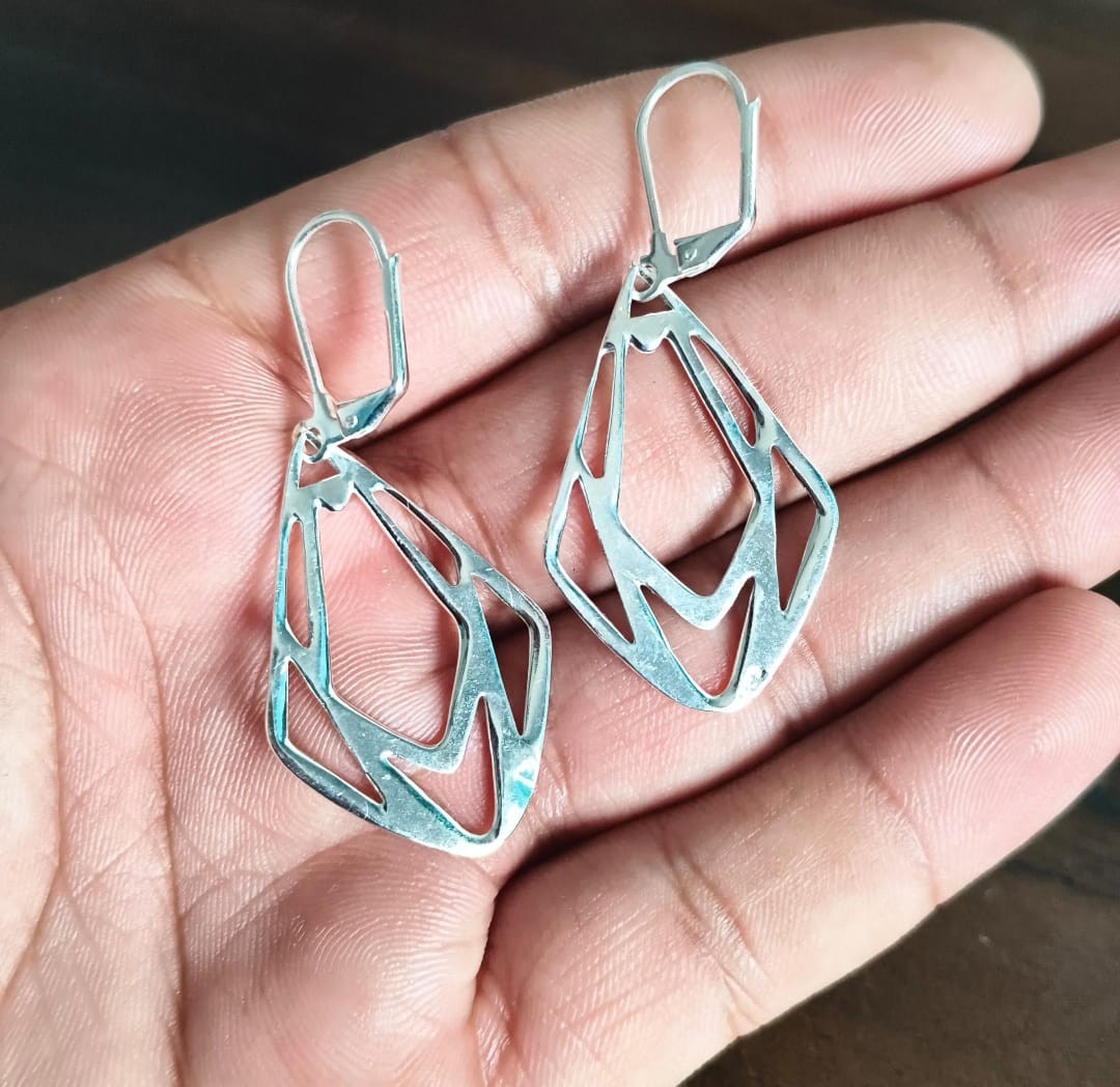 925 Sterling Silver Teardrop Earrings Handmade Minimalist Dangle Drop Gift Women