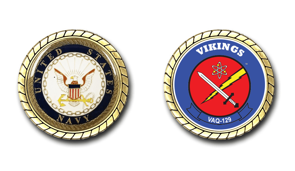 VAQ-129 Vikings US Navy Squadron Challenge Coin Officially Licensed