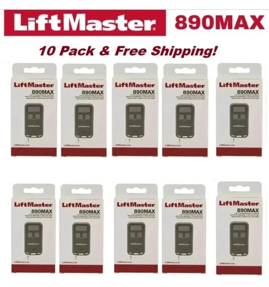 10x LiftMaster 890MAX Universal Garage Remote - 100% Authentic OEM Free Shipping