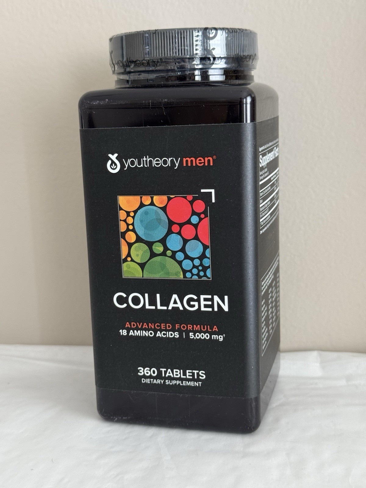 Youtheory Men's Collagen 5000mg Tablets 360 ct. Supplement 07/2027 Expiration