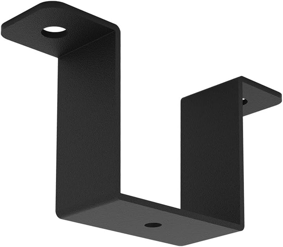 4Pcs 2x2 Square Tube U Clamp Bracket Strap Deck Fence Post Mount Black Metal