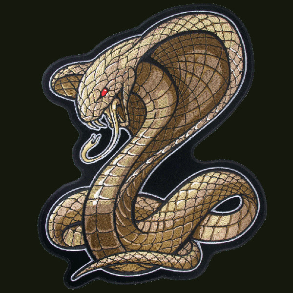 COBRA SNAKE EMBROIDERED VEST JACKET BIKER PATCH  4 inch