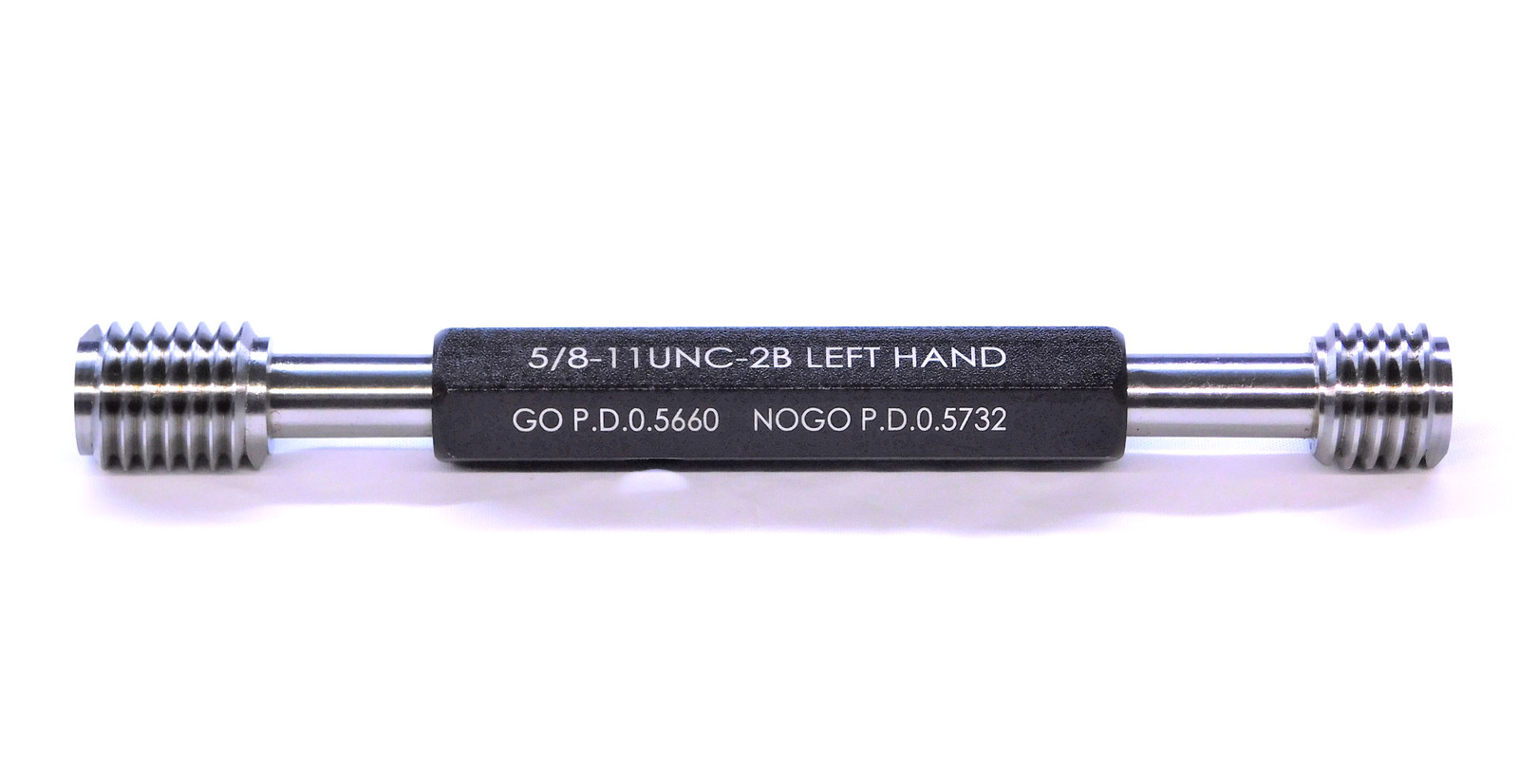 NEW 5/8 11 UNC 2B LEFT HAND THREAD PLUG GAGE .625 GO NO GO PDS= .5660 & .5732 LH
