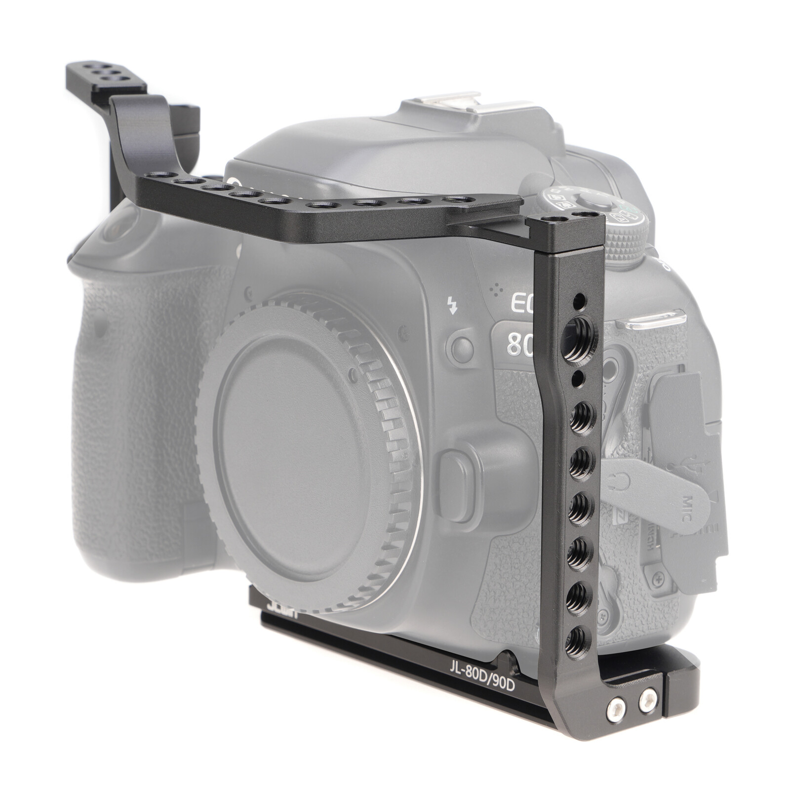 Camera Frame Cage w Cold Shoe with Top Handle Grip for Canon EOS 80D 90D Camera