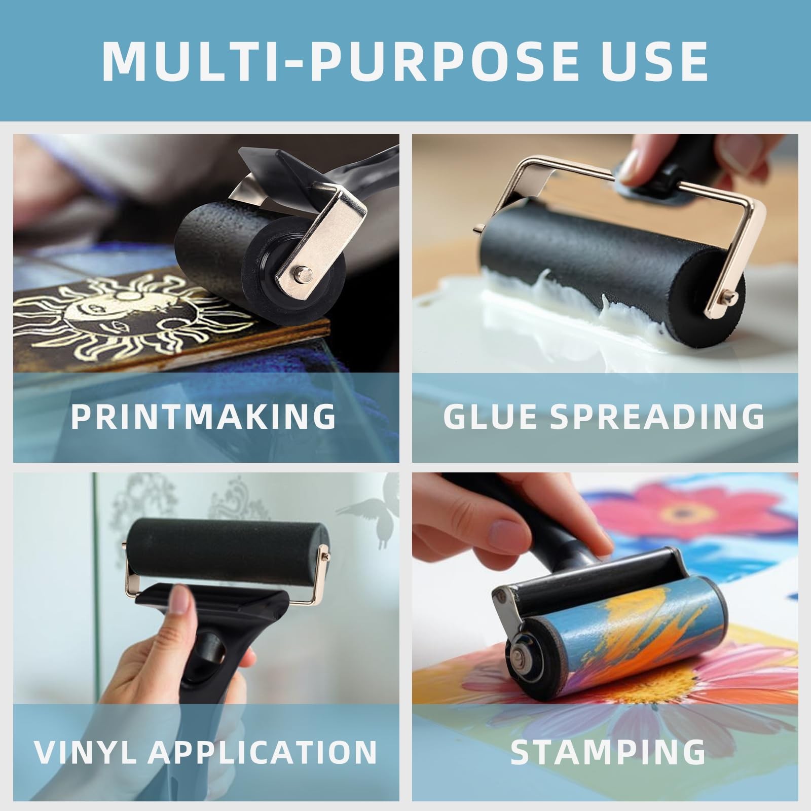 2 Inches Rubber Roller Brayer for Crafting