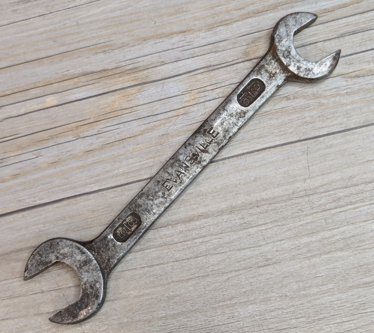 Evansville Double Open Wrench 9/16 5/8  6" Length Chrome Vanadium Steel