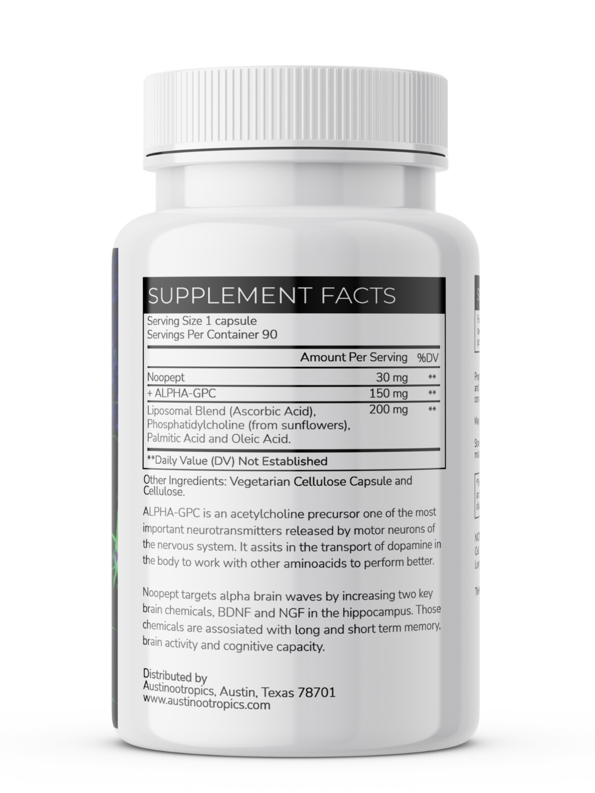 Liposomal Noopept + ALPHA-GPC Stack 90 Premium Capsules