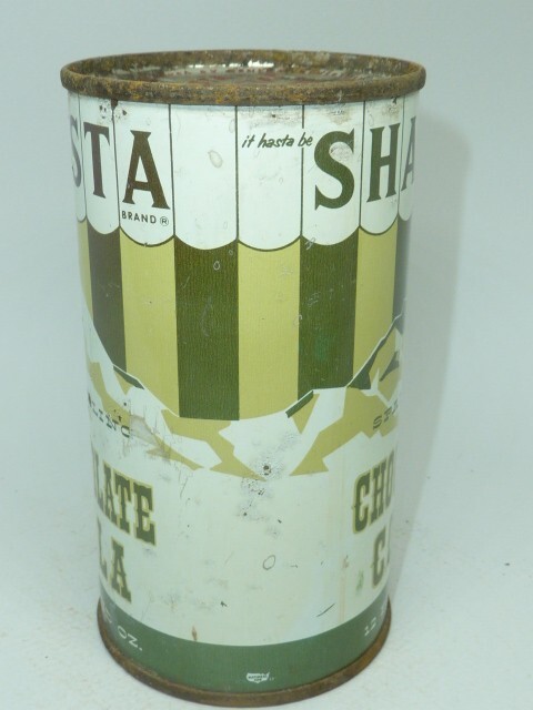 Empty Top Opened 12oz Shasta Chocolate Cola Flat Top