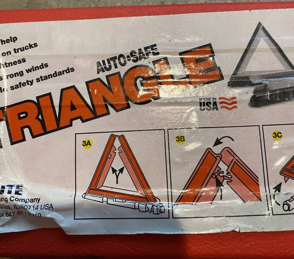 Sate-Lite Auto Safe Safety Triangle With Case