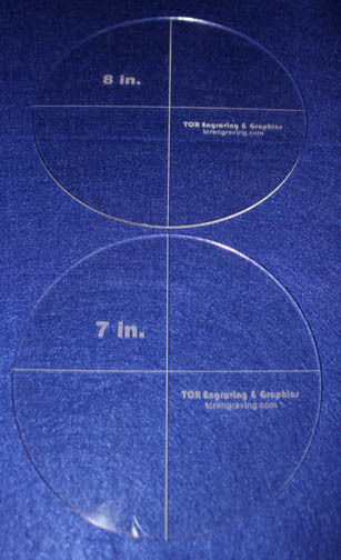 2 Piece Circle Set  7",8" -  1/8" Clear Acrylic - Quilting Templates