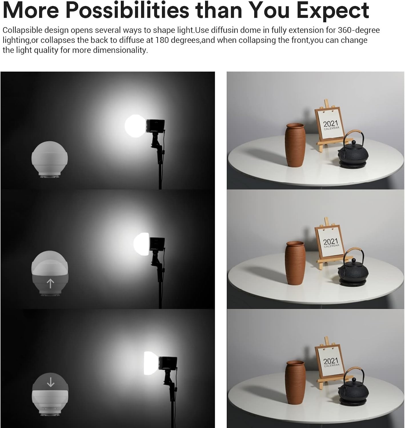 Flexible ML-CD15 Diffusion Dome with Adapters for Round and Square Flash Models