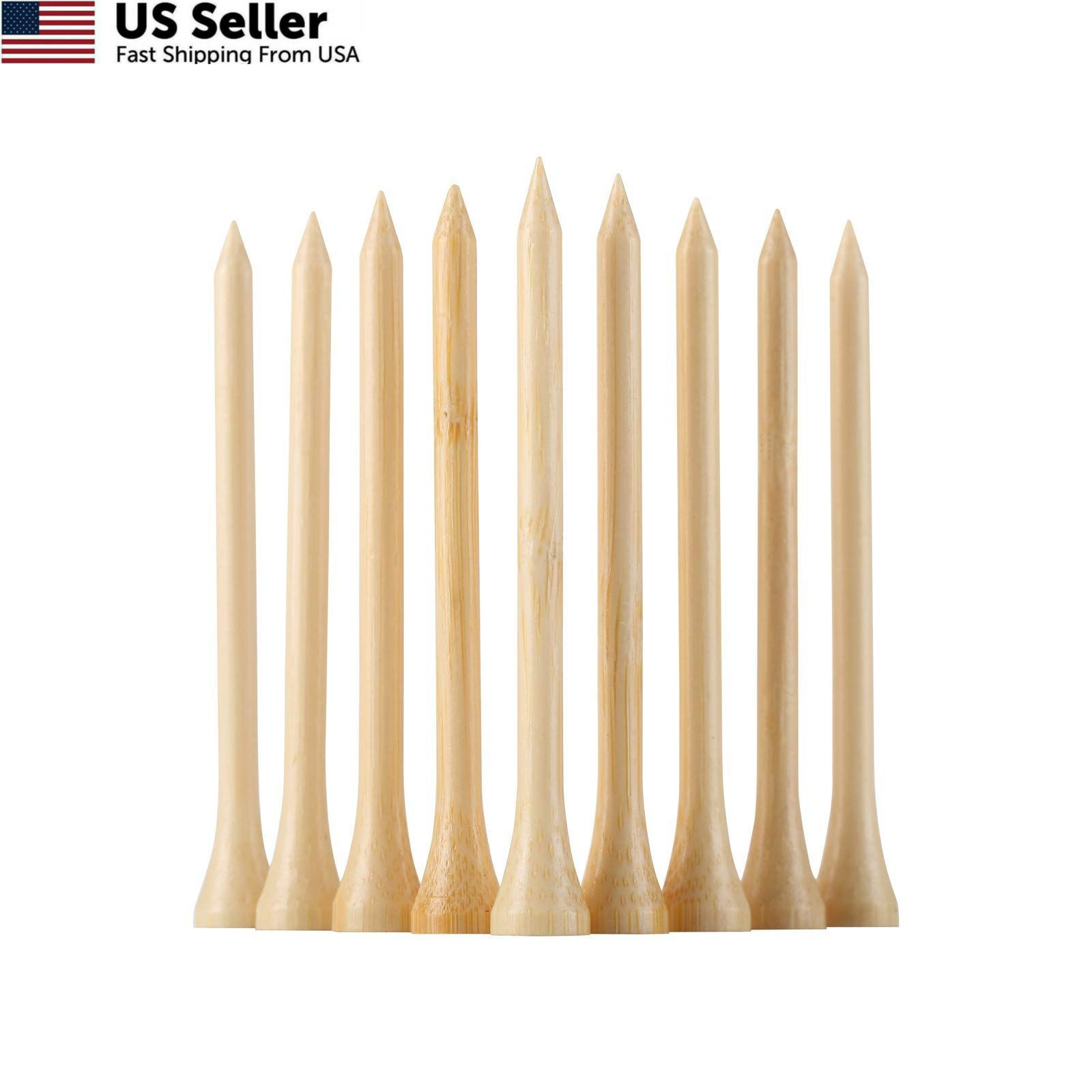 GFGL Golf Tees Durable Bamboo 100Pcs 3-1/4" Friendly Primary