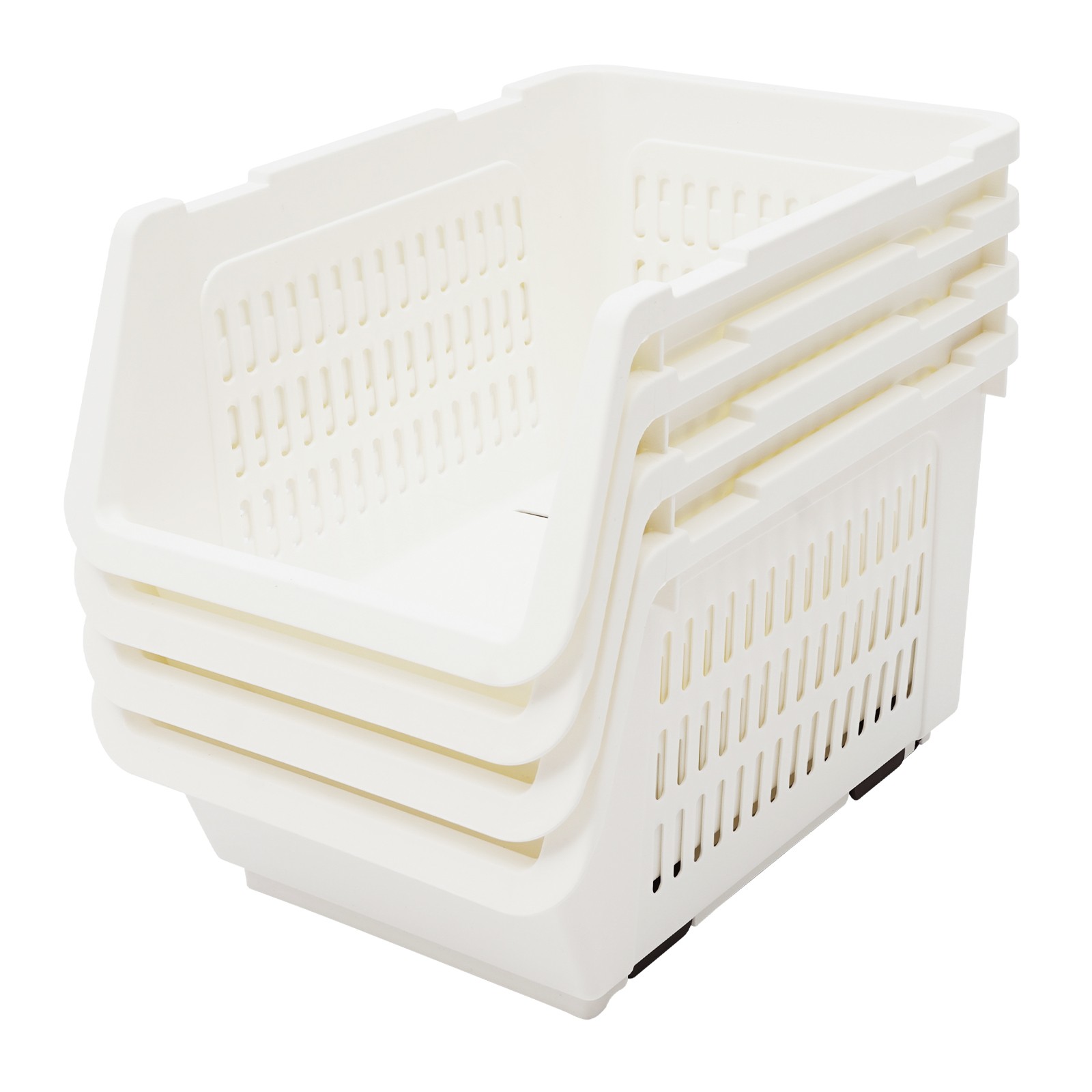 4PCS Stacking Storage Baskets, Stackable Organizer Baskets, Storage Bins