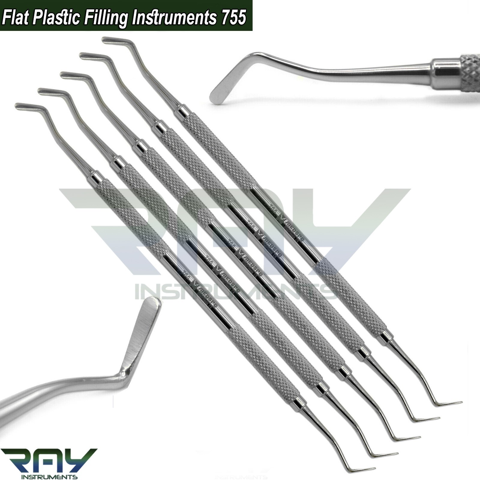 5 Pcs Dental Flat Plastic Composite Filling Instruments 755 Restorative Tools