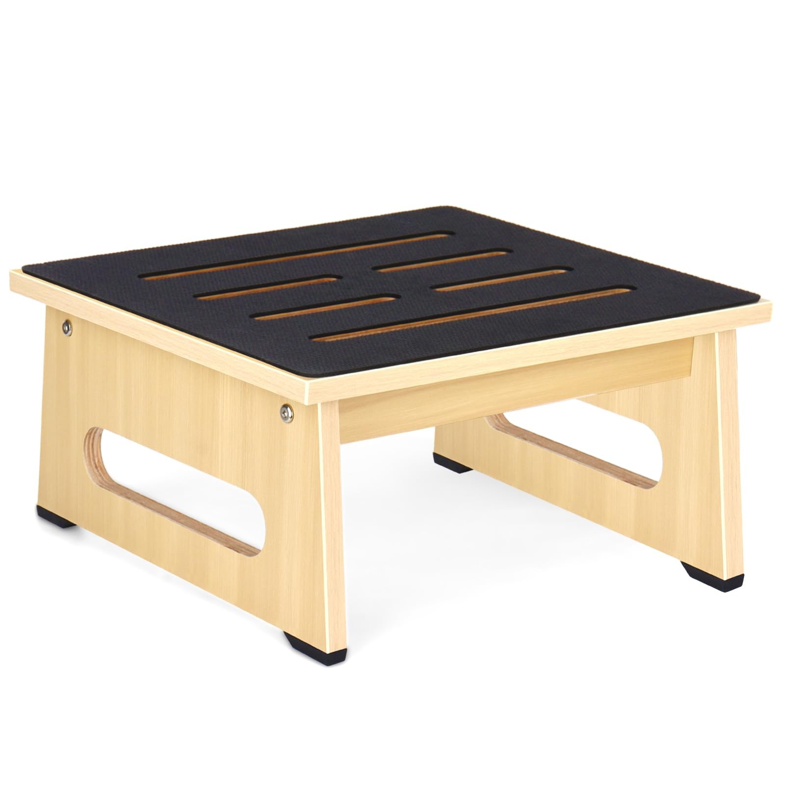 One Step Stool with Non-Slip Feet Heavy Duty 450 LB Wooden Bedside Steps
