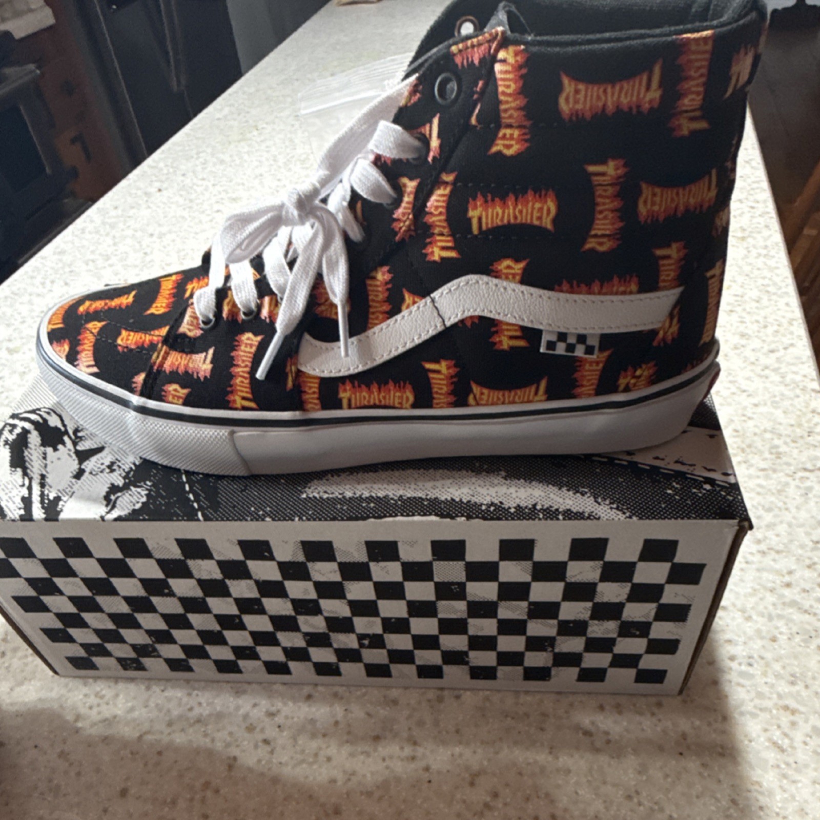 VANS Skate Sk8-Hi Thrasher Black/Multi Skateboarding Shoes Men's US Size 13