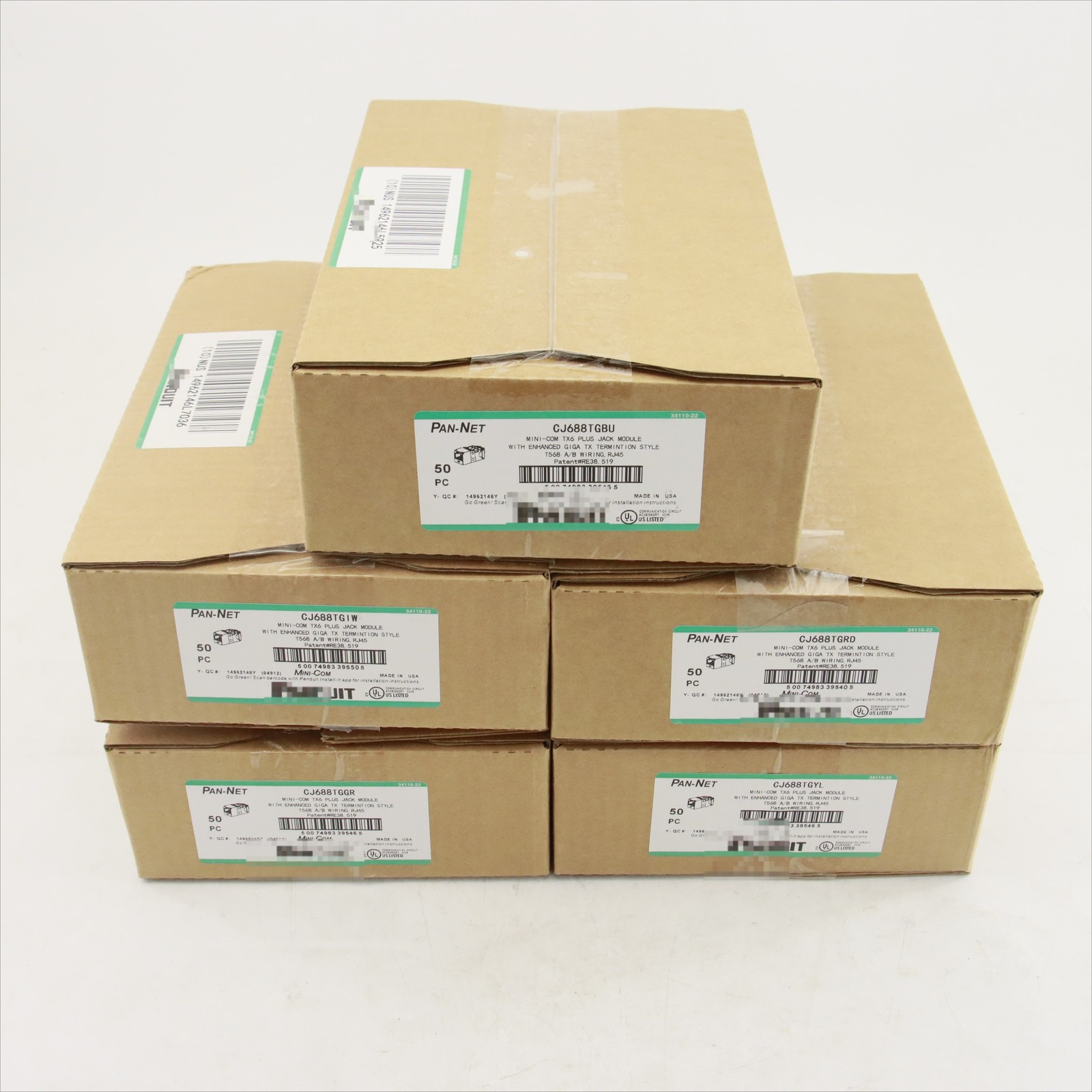 50X Panduit Giga TX Cat6 Network Jack CJ688TGRD CJ688TGYL CJ688TGIW CJ688TGGR