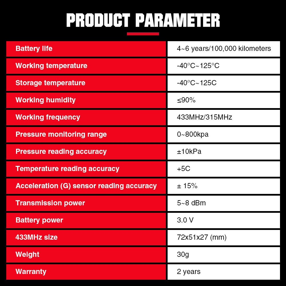LAUNCH Universal 315MHz+433MHz Tire Pressure FR-Sensor LTR-03 TPMS Programmable