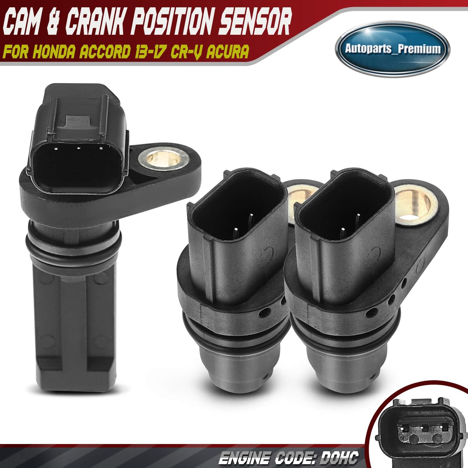 2x Camshaft & 1x Crankshaft Position Sensor for Honda Accord 13-17 CR-V Acura