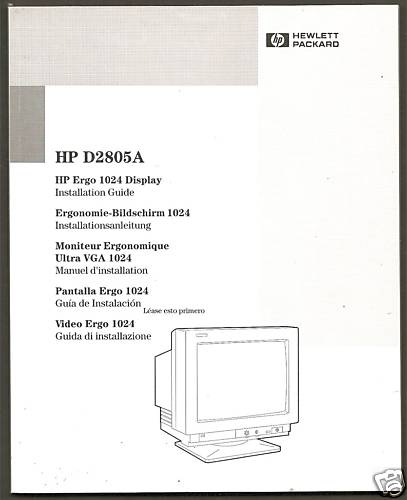 HP Manual -HP D2805A HP Ergo 1024 Display. Multilingual