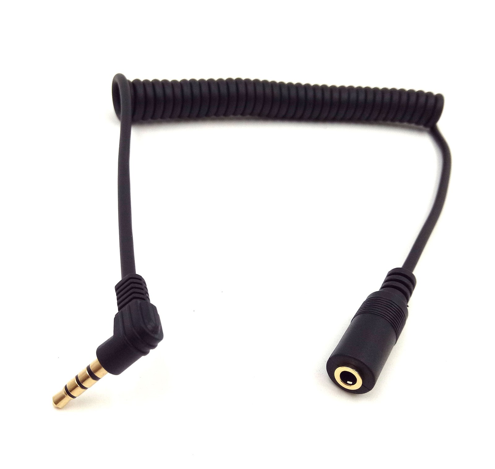Qaoquda 5Ft Gold Plated 3.5MM 4 Pole TRRS Stereo Audio Male to Female 90 Degr...