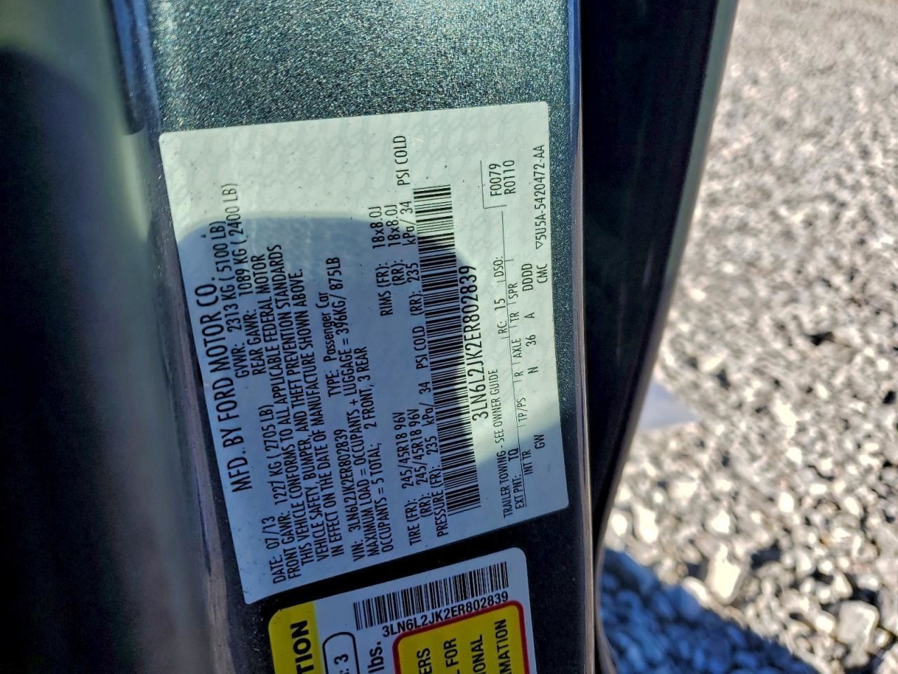 MKZ 2014 Glove Box 4956420