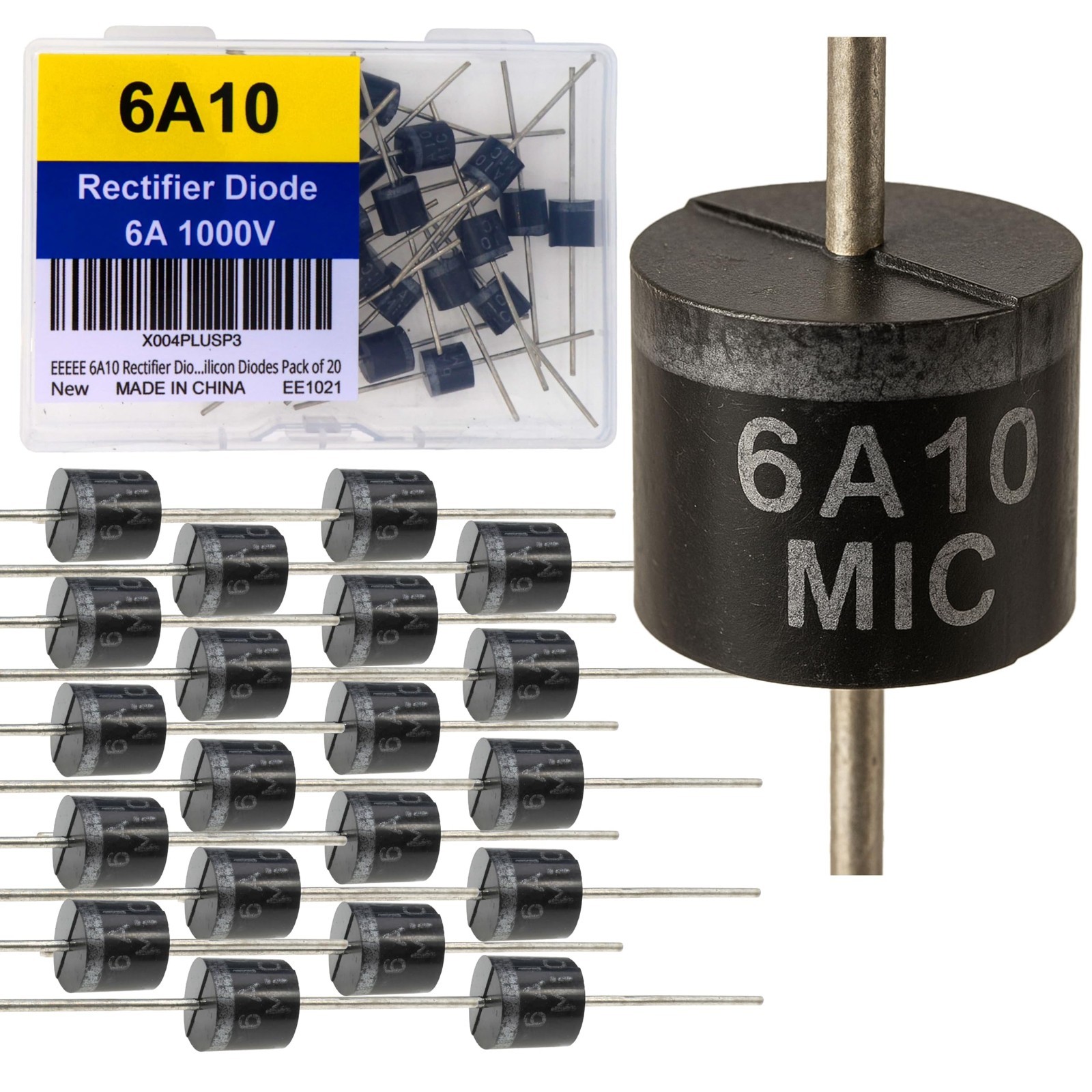 6A10 Diode Rectifier Diode 1000 Volt 6 Amp Electronic Silicon Diodes high-Cur...