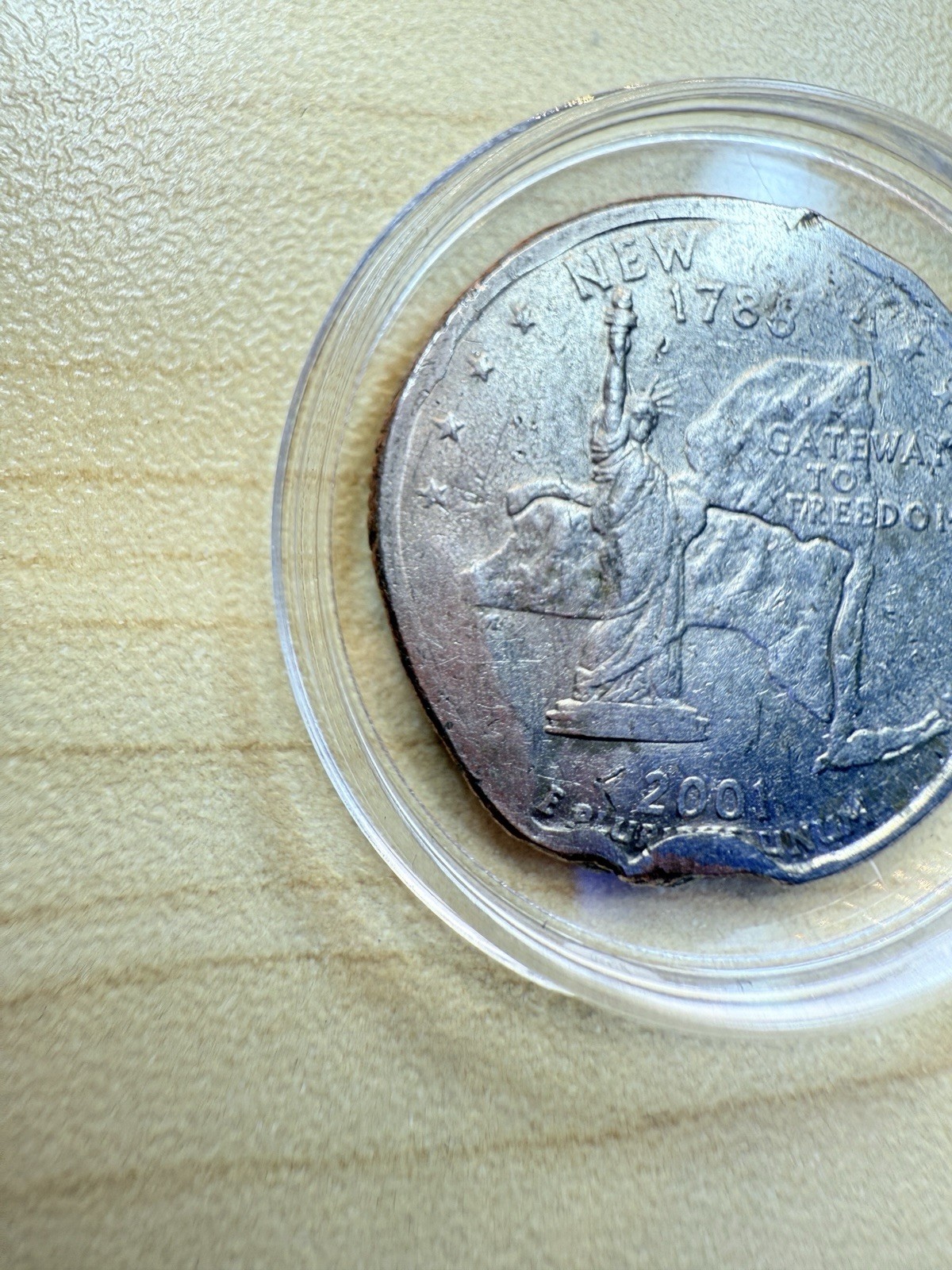 2001 New York Quarter With MAJOR Errors From Mint On Front And Back!!! RARE