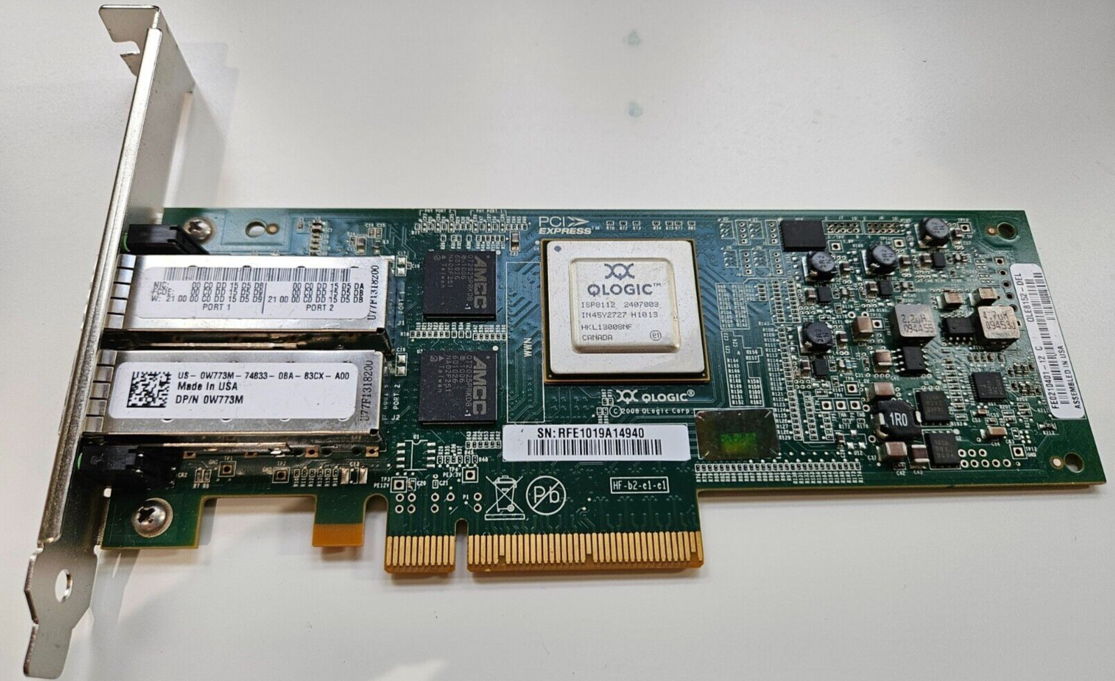 QLogic Dual Port 10GB QLE8152 - DELL Network Adapter Dell W773M 0W773M