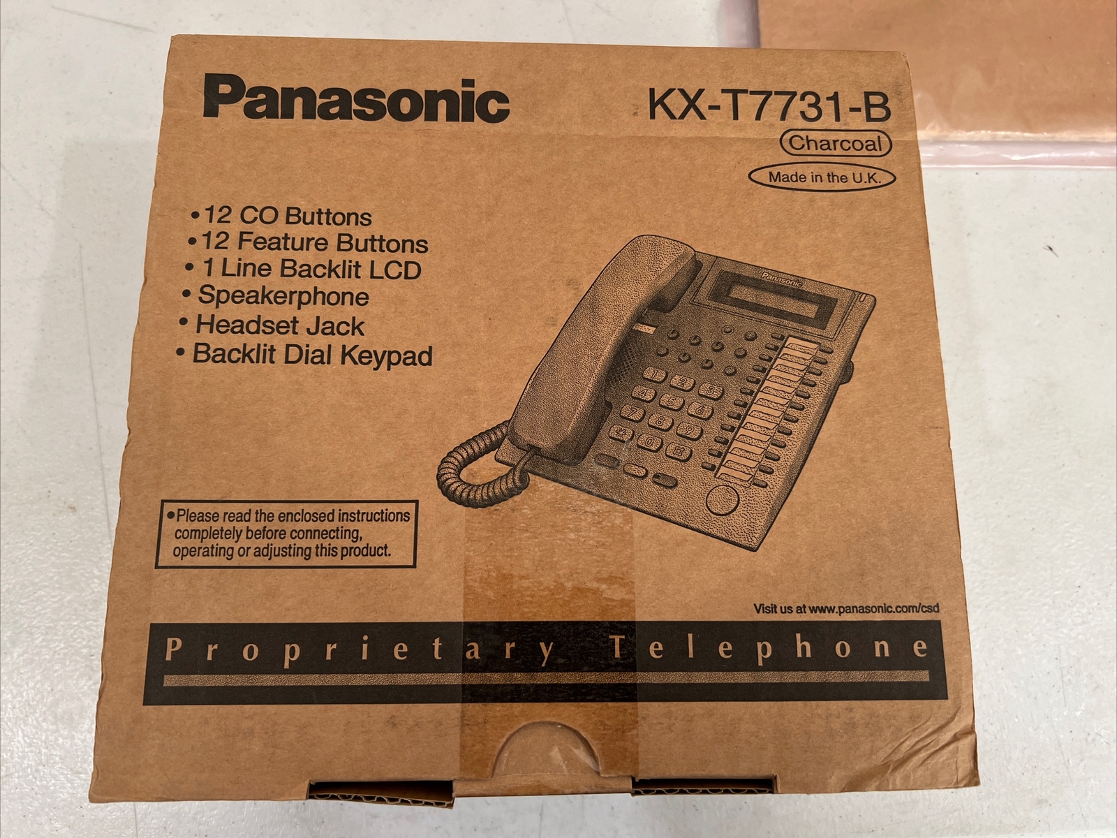 Panasonic KX-T7731 24-Button Backlit Display Phone Black (New In Original Box )