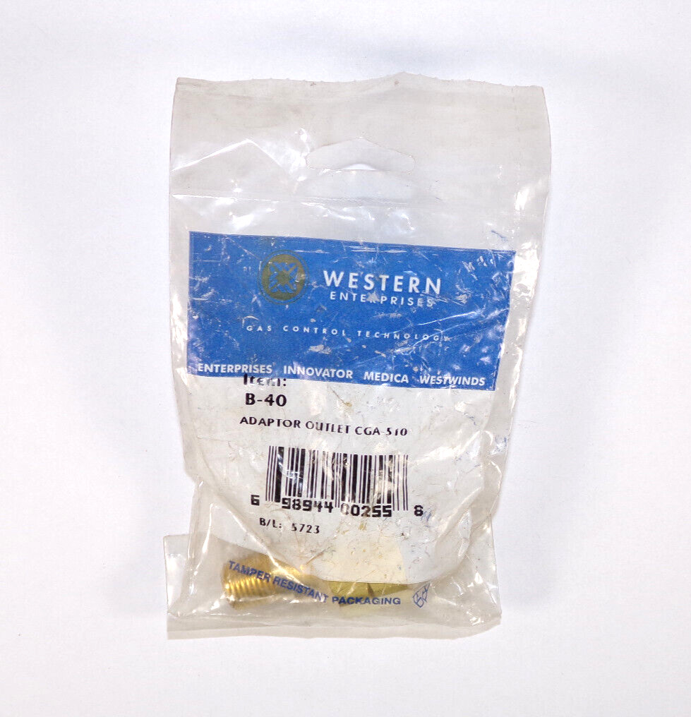 Western Enterprises Male NPT Outlet Adapter B-40 Adapter Outlet CGA-510