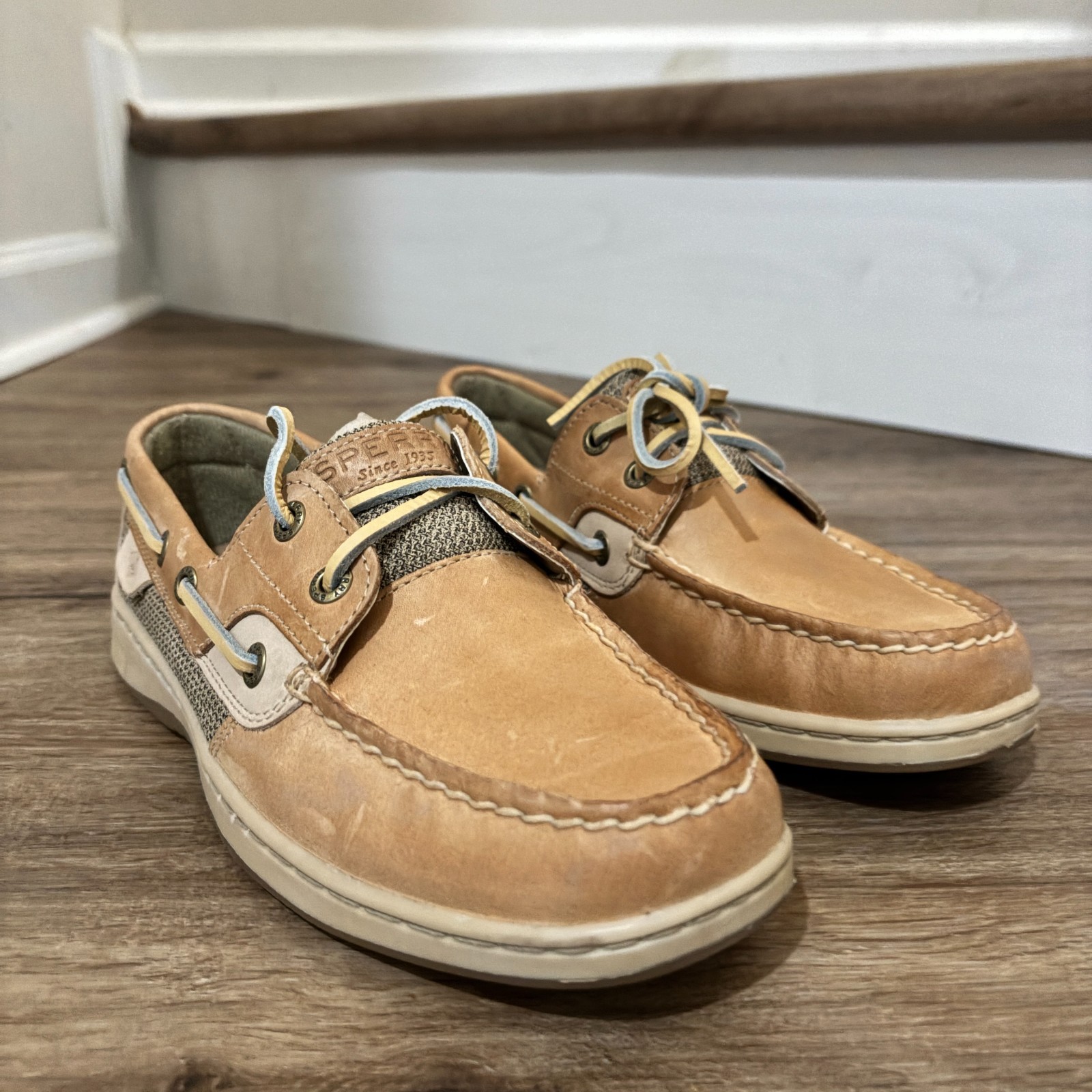 Sperry Women's Bluefish 2-Eye Boat Wide Shoes Linen/Oat 9276619
