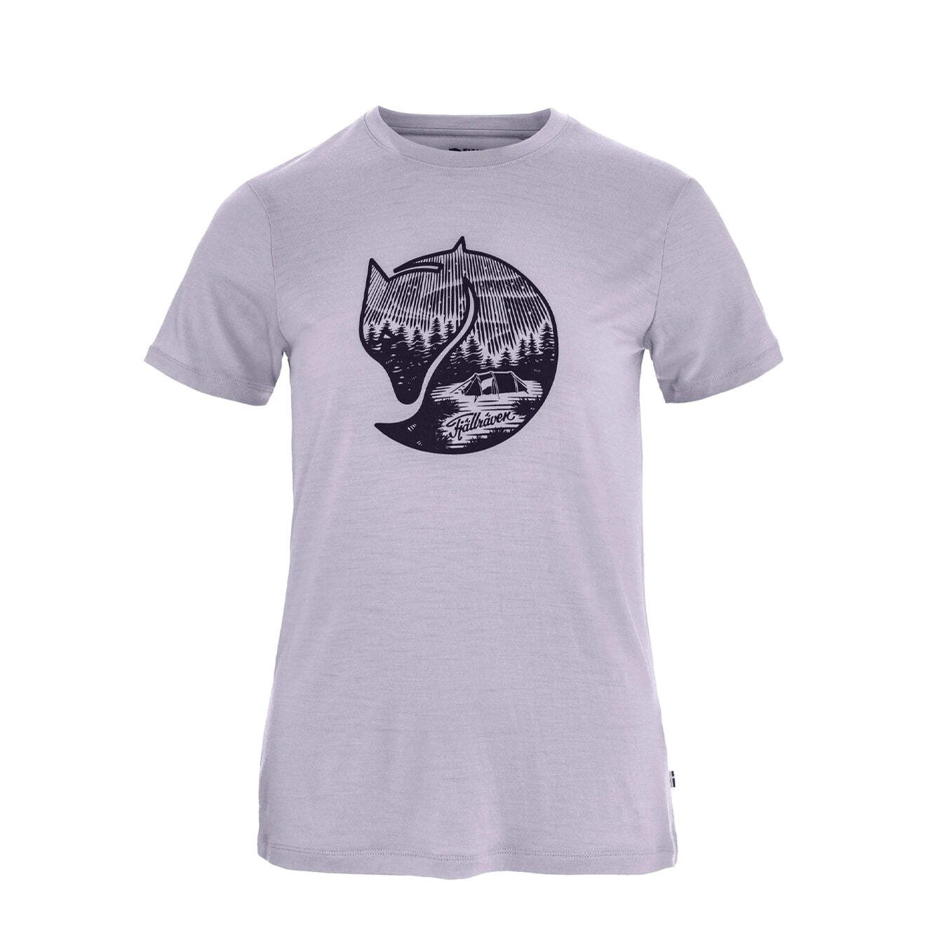 Fjallraven Womens Abisko Wool Fox T-shirt Lavender Mist / Dark Navy