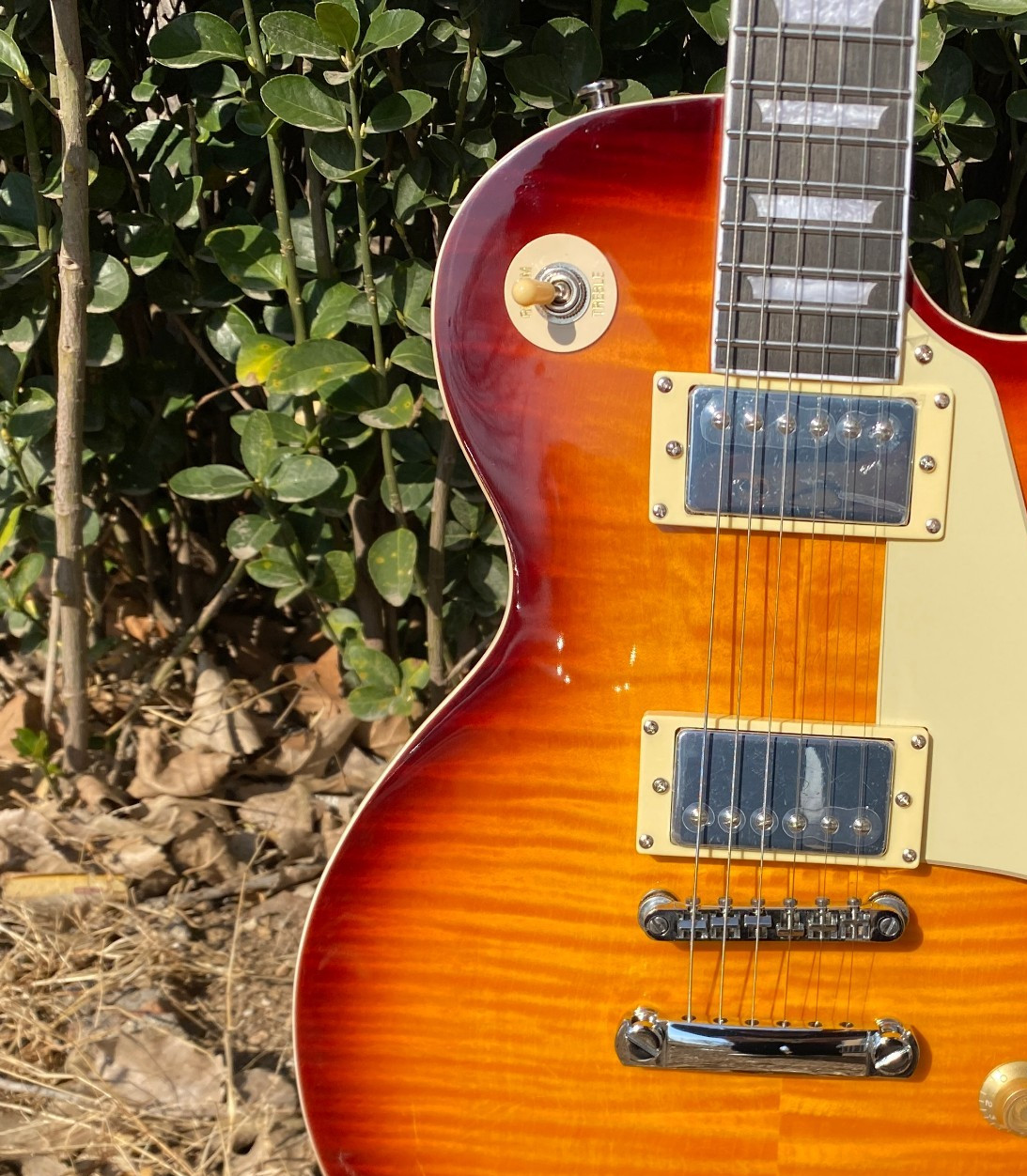 Factory direct sale. 6-string electric guitar. Flame maple body. Chrome hardware